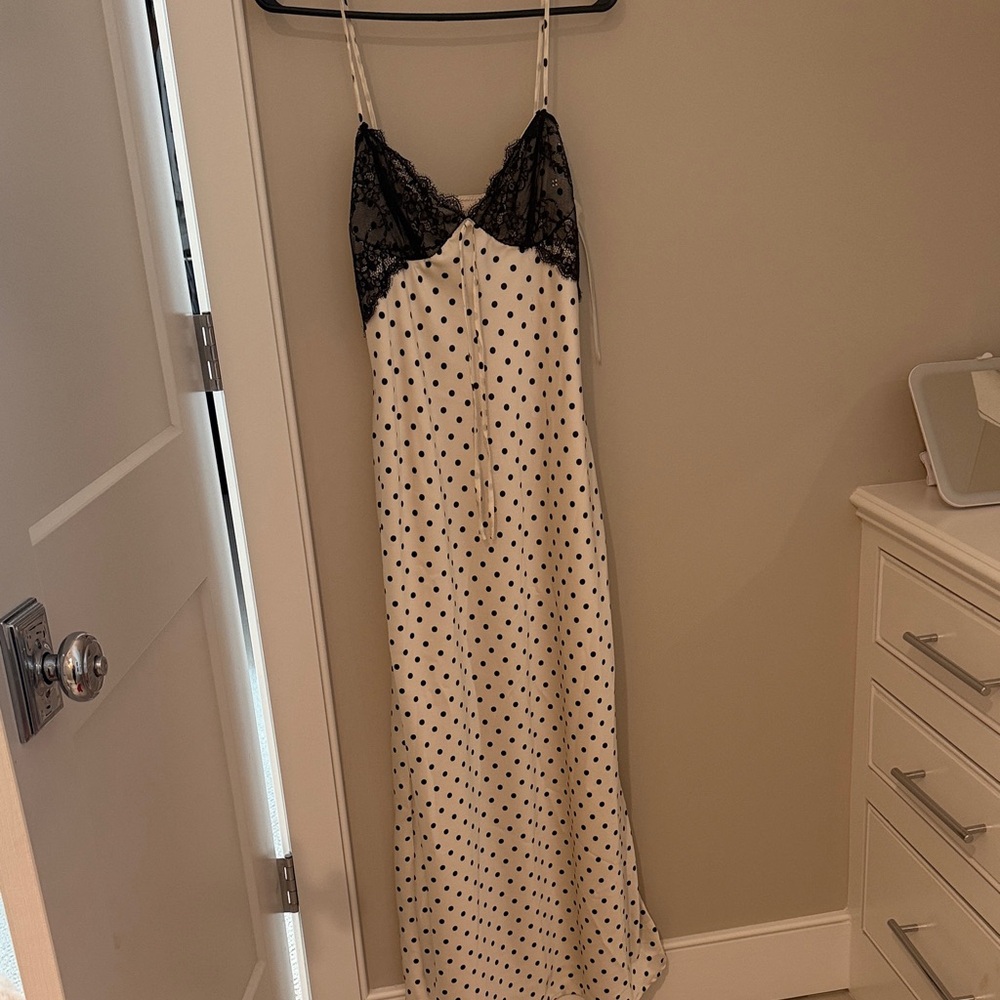 Jessica Simpson Cream and Black Lace Slip Dress
